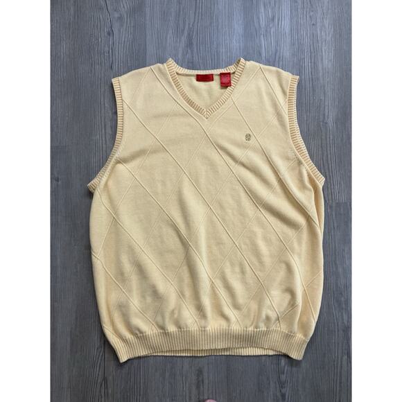 Izod Yellow V Neck Sweater Vest Men’s Size L - Picture 1 of 7